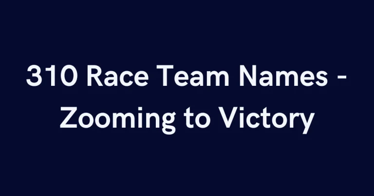 310 Race Team Names – Zooming to Victory