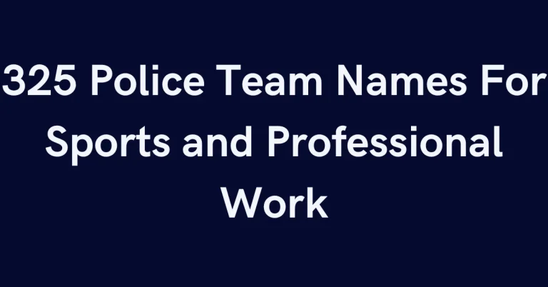 325 Police Team Names For Sports and Professional Work